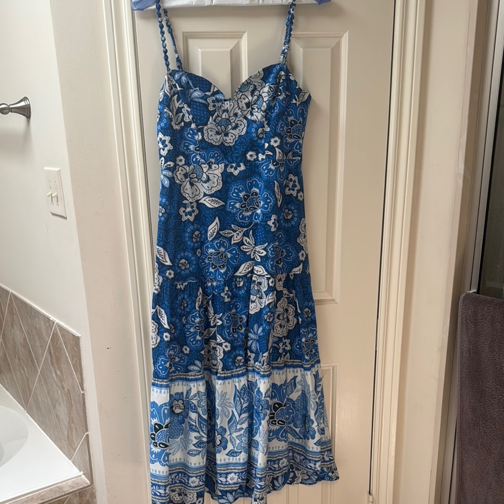 Floral Blue and White Women's Dress